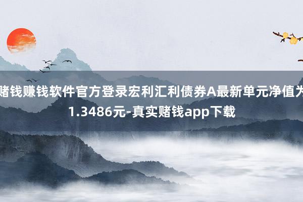 赌钱赚钱软件官方登录宏利汇利债券A最新单元净值为1.3486元-真实赌钱app下载