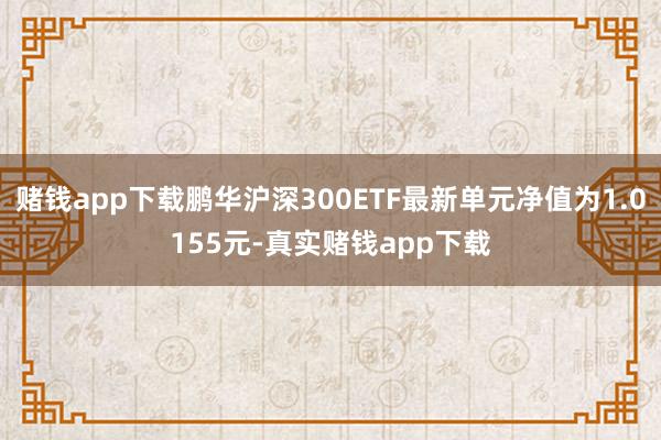 赌钱app下载鹏华沪深300ETF最新单元净值为1.0155元-真实赌钱app下载