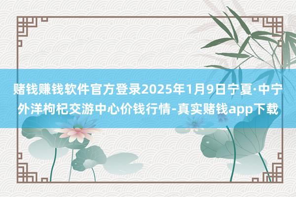 赌钱赚钱软件官方登录2025年1月9日宁夏·中宁外洋枸杞交游中心价钱行情-真实赌钱app下载