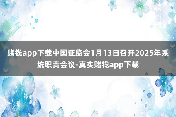 赌钱app下载中国证监会1月13日召开2025年系统职责会议-真实赌钱app下载