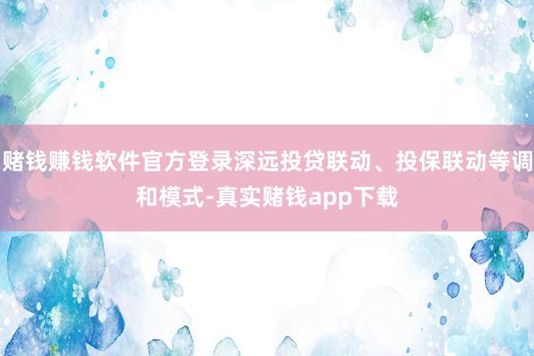 赌钱赚钱软件官方登录深远投贷联动、投保联动等调和模式-真实赌钱app下载