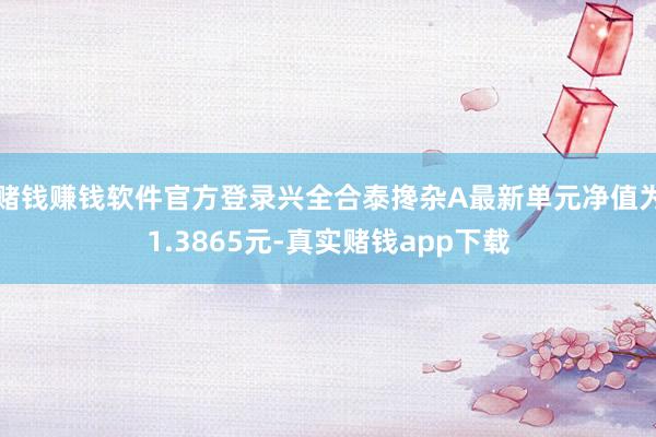 赌钱赚钱软件官方登录兴全合泰搀杂A最新单元净值为1.3865元-真实赌钱app下载